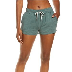 Vuori Halo Performance Athletic Shorts Kelp Heather with Elastic Waistband